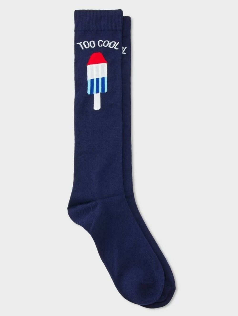 Knee High Novelty Navy 'Too Cool' Bomb Pop Style Popsicle Socks